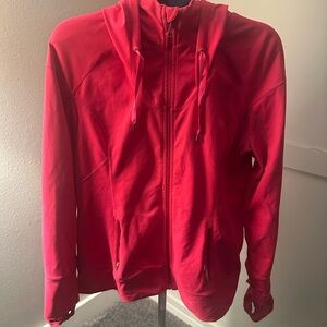 Zella Bright Red Lightweight Full-Zip Hoodie Jacket